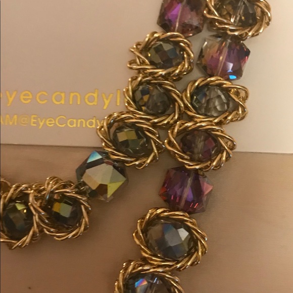 Multi-Colored Bling Neckace by Eye Candy - Picture 6 of 7
